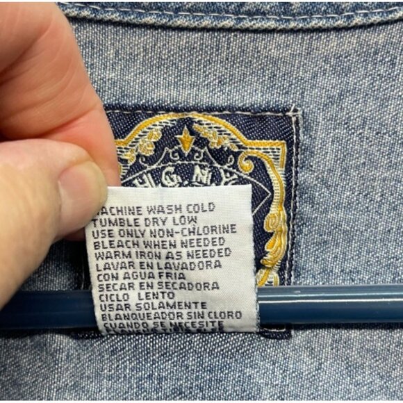 Vintage HGNY International Blues Denim Vest Size Medium - Picture 4 of 11